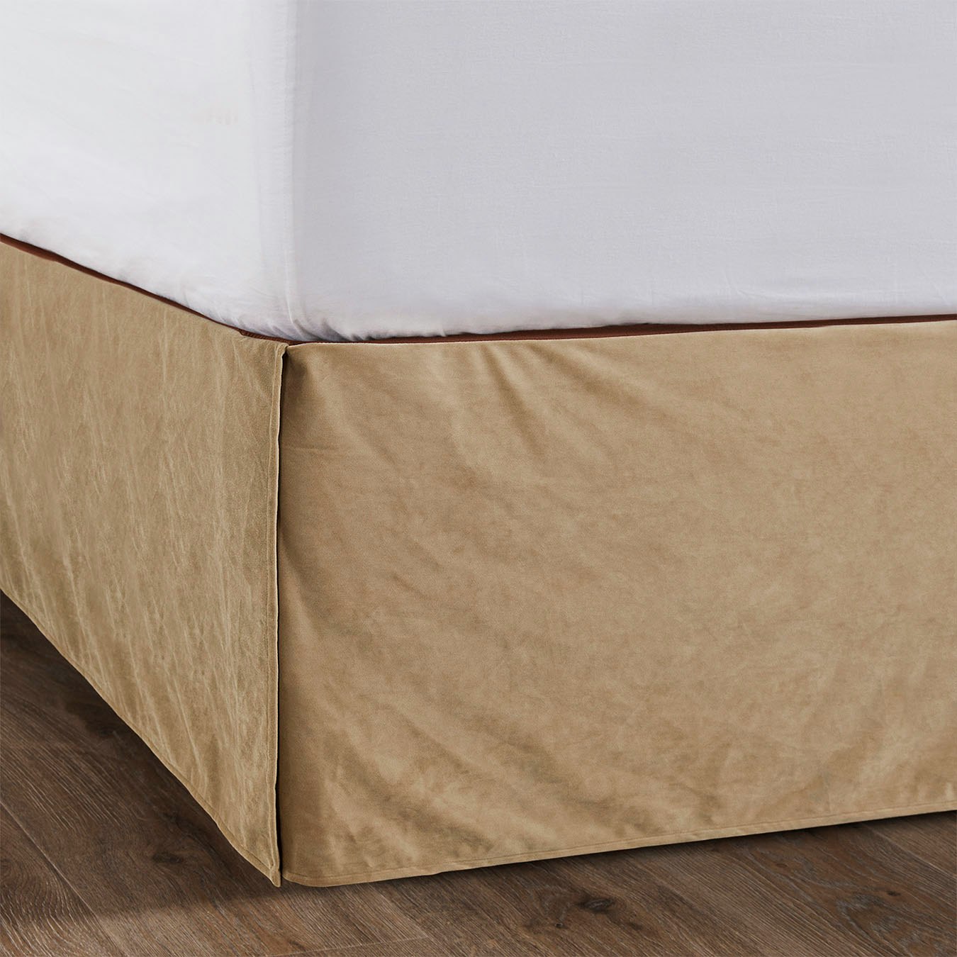 Velvet Bed Skirt Tan by HiEnd Accents Fy